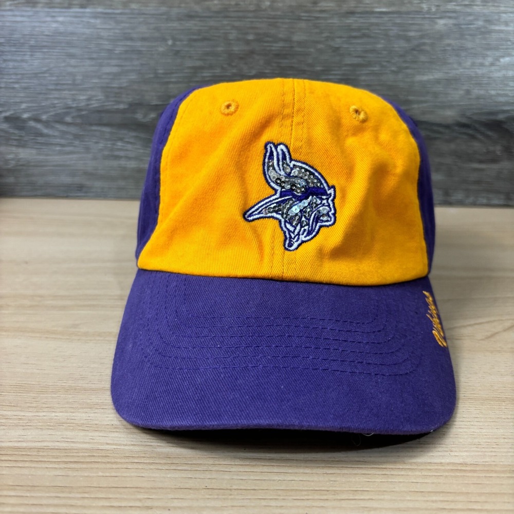 Minnesota Vikings‎ Hat Cap Strap Back Womens Purple Gold NFL Football Adjustable